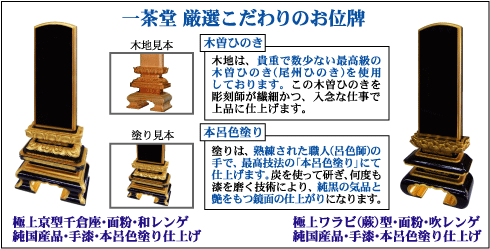 一茶堂厳選こだわりのお位牌